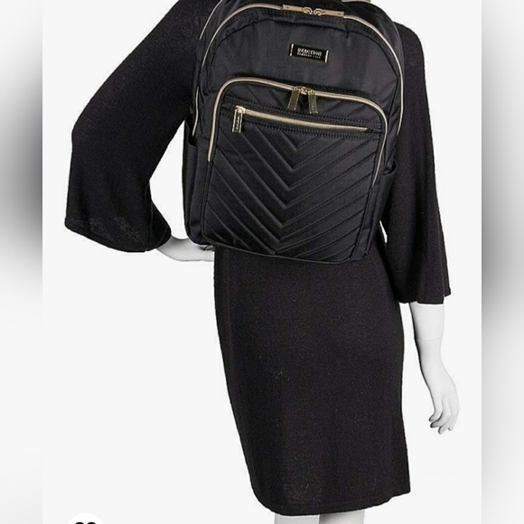 Kenneth Cole REACTION   Chevron Quilted Polyester Twill 15.6" Laptop Backpack - Picture 6 of 15